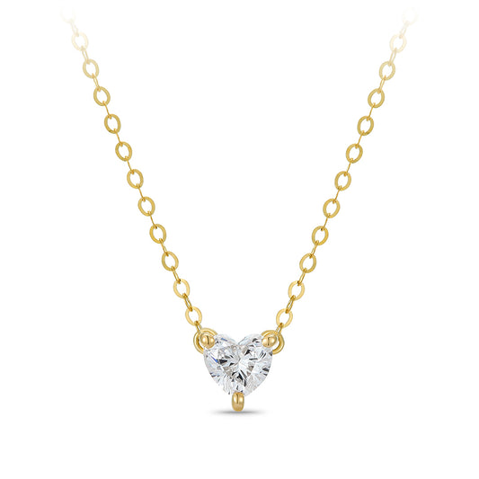   Solitaire Heart Cut Diamond Necklace|  Solitaire Heart Cut Lab-grown diamond Necklace| KindSpark Jewellery| Affordable jewellery for everyday wear
