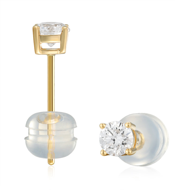   Classic Round Brilliant Diamond Stud Earrings|  Classic Round Brilliant Lab-grown diamond Stud Earrings| KindSpark Jewellery| Affordable jewellery for everyday wear

