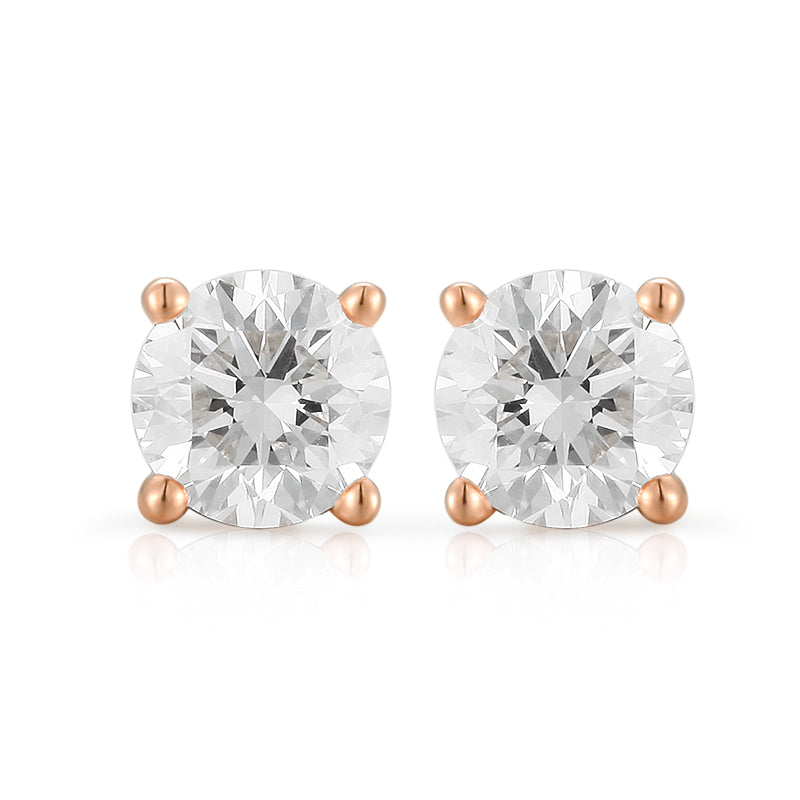   Classic Round Brilliant Diamond Stud Earrings|  Classic Round Brilliant Lab-grown diamond Stud Earrings| KindSpark Jewellery| Affordable jewellery for everyday wear
