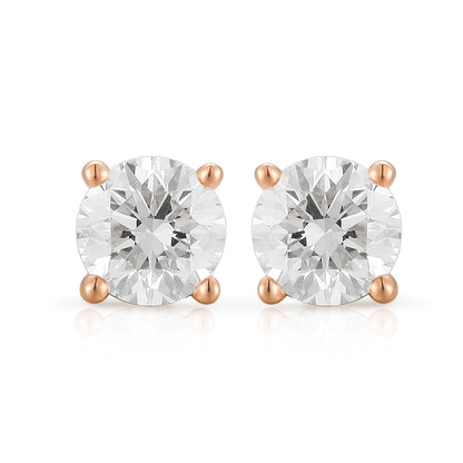   Classic Round Brilliant Diamond Stud Earrings|  Classic Round Brilliant Lab-grown diamond Stud Earrings| KindSpark Jewellery| Affordable jewellery for everyday wear
