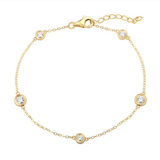  Diamond Station Bracelet|  Lab-grown diamond Station Bracelet| KindSpark Jewellery| Affordable jewellery for everyday wear

