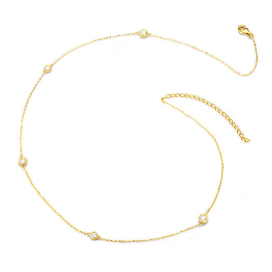  Diamond Station Necklace|  Lab-grown diamond Station Necklace| KindSpark Jewellery| Affordable jewellery for everyday wear
