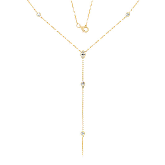  Diamond Lariat Necklace|  Lab-grown diamond Lariat Necklace| KindSpark Jewellery| Affordable jewellery for everyday wear
