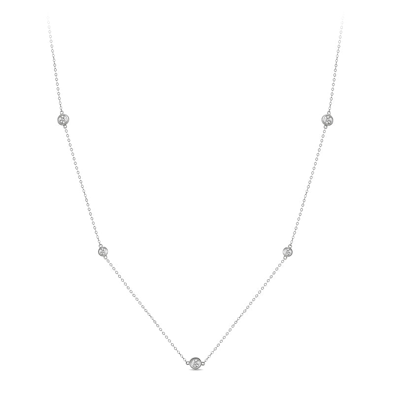 Diamond Station Necklace|  Lab-grown diamond Station Necklace| KindSpark Jewellery| Affordable jewellery for everyday wear
