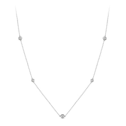  Diamond Station Necklace|  Lab-grown diamond Station Necklace| KindSpark Jewellery| Affordable jewellery for everyday wear
