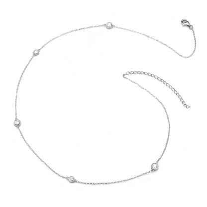  Diamond Station Necklace|  Lab-grown diamond Station Necklace| KindSpark Jewellery| Affordable jewellery for everyday wear
