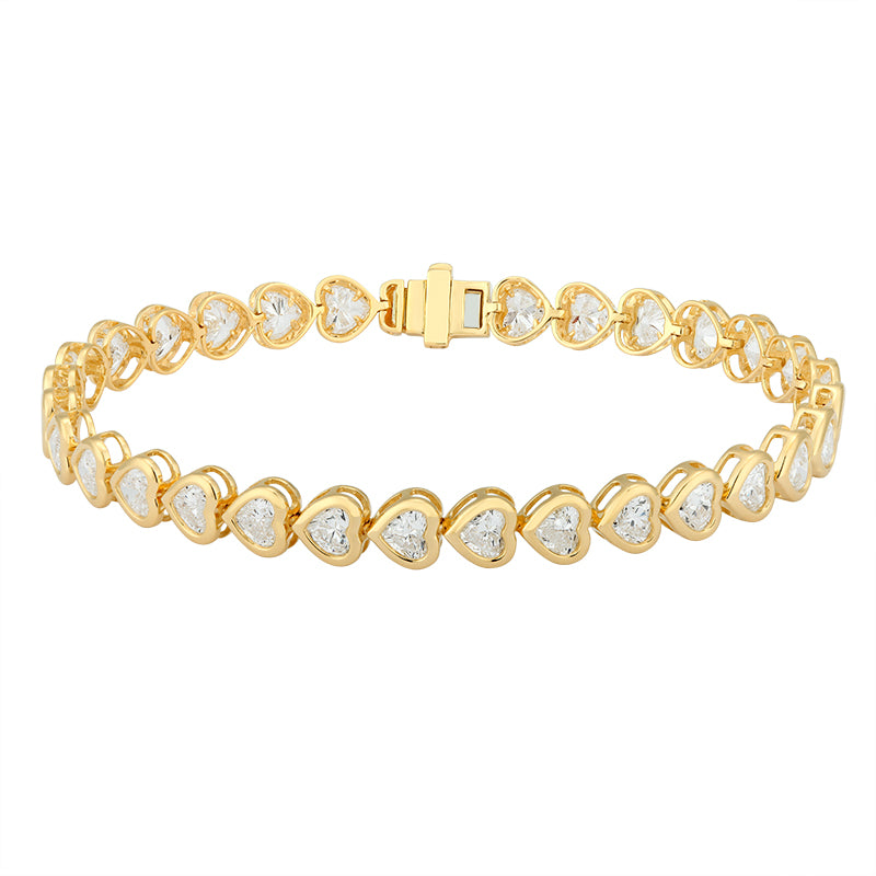 Tennis Bracelet -Heart Diamond|Lab-grown diamond Tennis Bracelet -Heart Diamond| KindSpark Jewellery| Affordable jewellery for everyday wear
