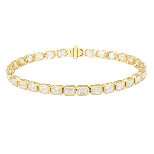 Tennis Bracelet -Emerald Cut Diamond|Lab-grown diamond Tennis Bracelet -Emerald Cut Diamond| KindSpark Jewellery| Affordable jewellery for everyday wear
