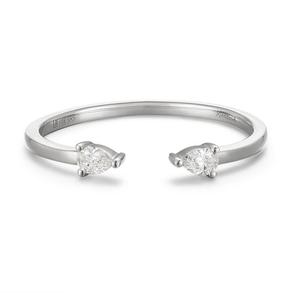 Open Ring-Pear Shape Diamond|Open Ring-Pear Shape Lab-grown diamond| KindSpark Jewellery
