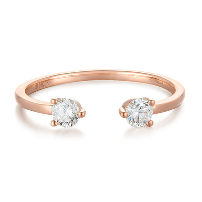 Open Ring-Round Brilliant Cut Diamond|Open Ring-Round Brilliant Cut Lab-grown diamond| KindSpark Jewellery

