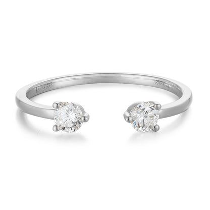 Open Ring-Round Brilliant Cut Diamond|Open Ring-Round Brilliant Cut Lab-grown diamond| KindSpark Jewellery
