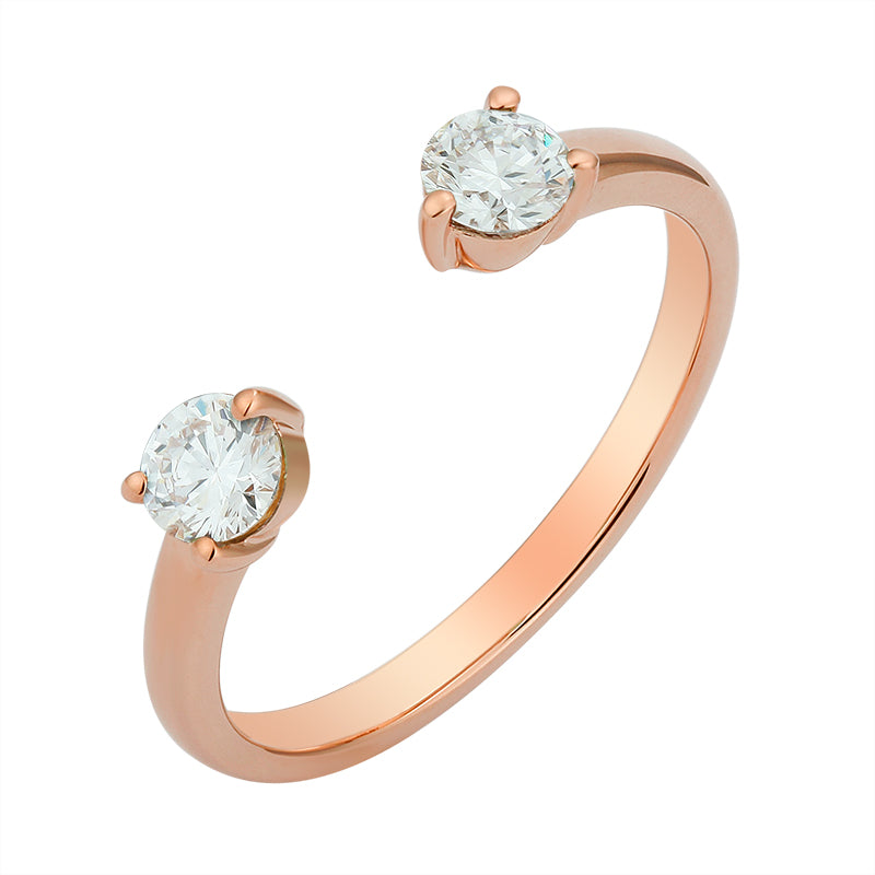 Open Ring-Round Brilliant Cut Diamond|Open Ring-Round Brilliant Cut Lab-grown diamond| KindSpark Jewellery
