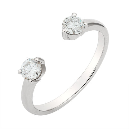 Open Ring-Round Brilliant Cut Diamond|Open Ring-Round Brilliant Cut Lab-grown diamond| KindSpark Jewellery
