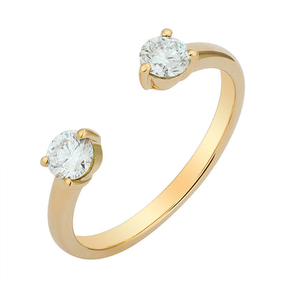 Open Ring-Round Brilliant Cut Diamond|Open Ring-Round Brilliant Cut Lab-grown diamond| KindSpark Jewellery