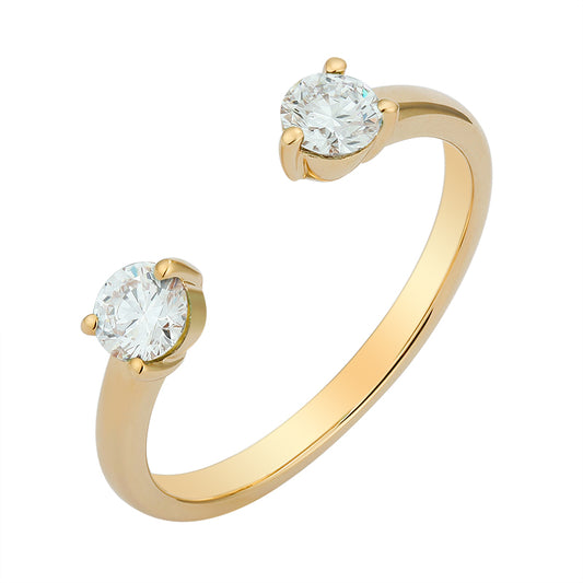 Open Ring-Round Brilliant Cut Diamond|Open Ring-Round Brilliant Cut Lab-grown diamond| KindSpark Jewellery