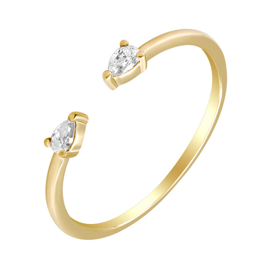 Open Ring-Pear Shape Diamond|Open Ring-Pear Shape Lab-grown diamond| KindSpark Jewellery
