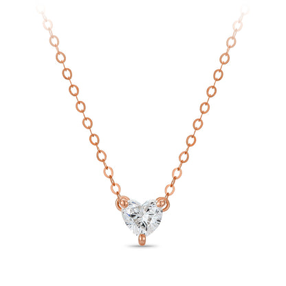   Solitaire Heart Cut Diamond Necklace|  Solitaire Heart Cut Lab-grown diamond Necklace| KindSpark Jewellery| Affordable jewellery for everyday wear
