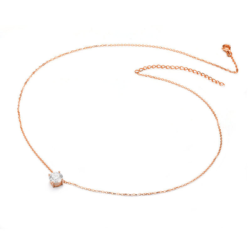   Solitaire Round Brilliant Diamond Necklace|  Solitaire Round Brilliant Lab-grown diamond Necklace| KindSpark Jewellery| Affordable jewellery for everyday wear
