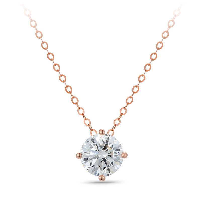   Solitaire Round Brilliant Diamond Necklace|  Solitaire Round Brilliant Lab-grown diamond Necklace| KindSpark Jewellery| Affordable jewellery for everyday wear
