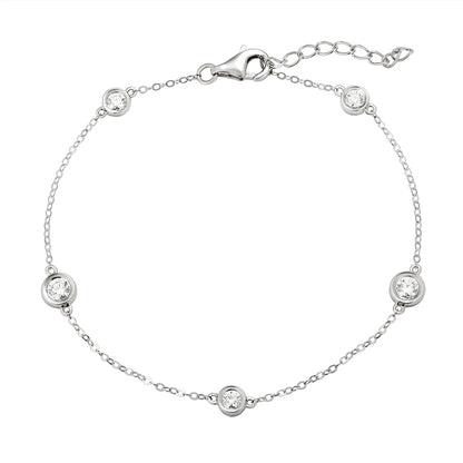  Diamond Station Bracelet|  Lab-grown diamond Station Bracelet| KindSpark Jewellery| Affordable jewellery for everyday wear
