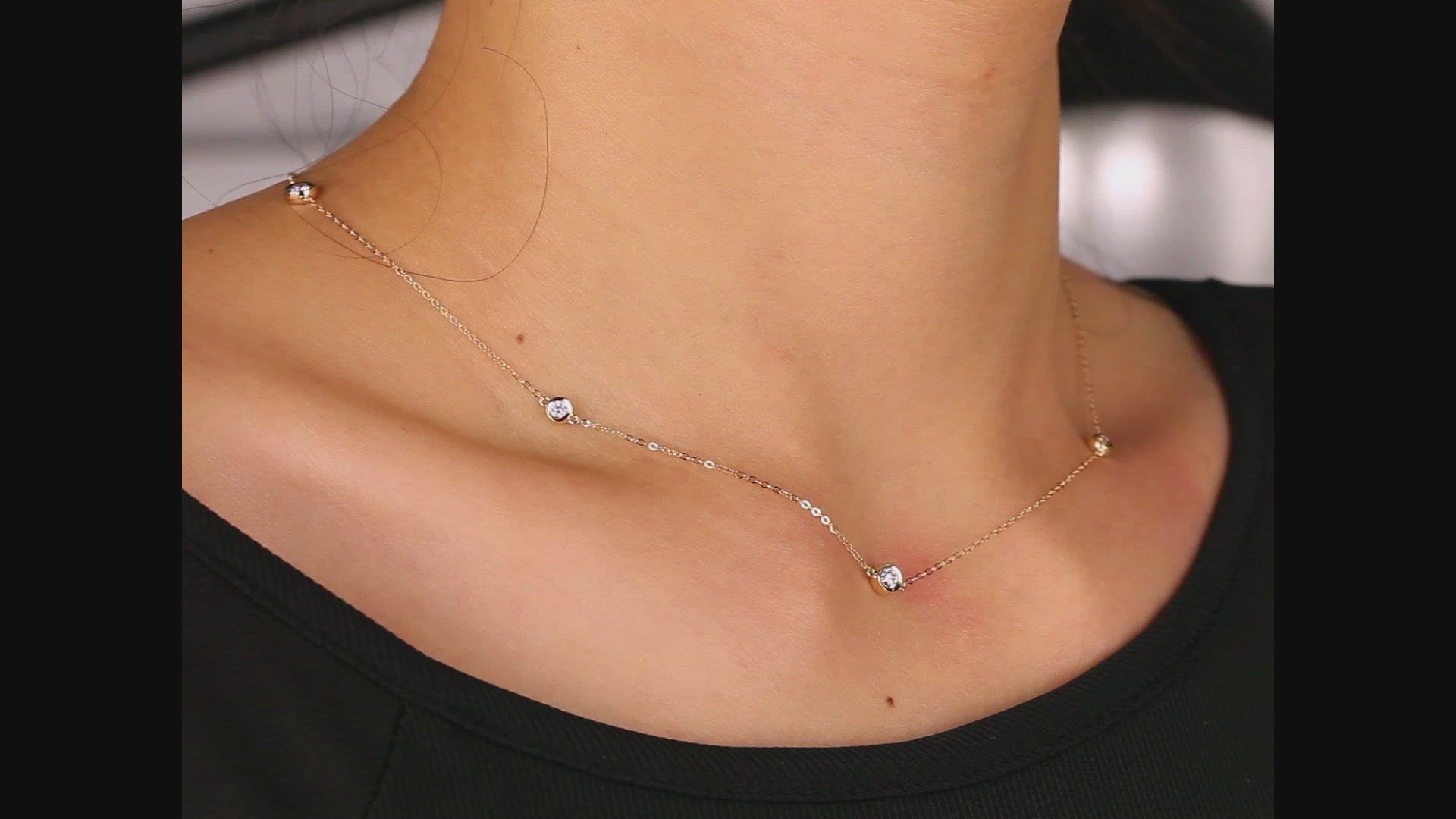  Diamond Station Necklace|  Lab-grown diamond Station Necklace| KindSpark Jewellery| Affordable jewellery for everyday wear
