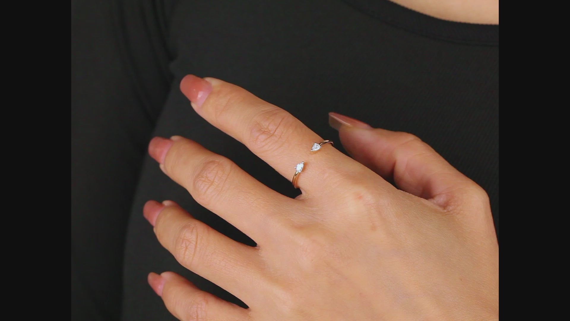 Open Ring-Pear Shape Diamond|Open Ring-Pear Shape Lab-grown diamond| KindSpark Jewellery
