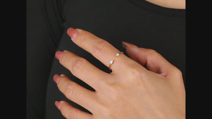 Open Ring-Pear Shape Diamond|Open Ring-Pear Shape Lab-grown diamond| KindSpark Jewellery
