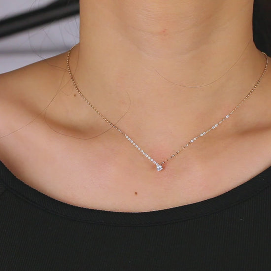   Solitaire Round Brilliant Diamond Necklace|  Solitaire Round Brilliant Lab-grown diamond Necklace| KindSpark Jewellery| Affordable jewellery for everyday wear
