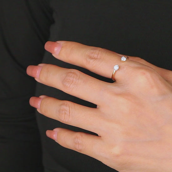 Open Ring-Round Brilliant Cut Diamond|Open Ring-Round Brilliant Cut Lab-grown diamond| KindSpark Jewellery
