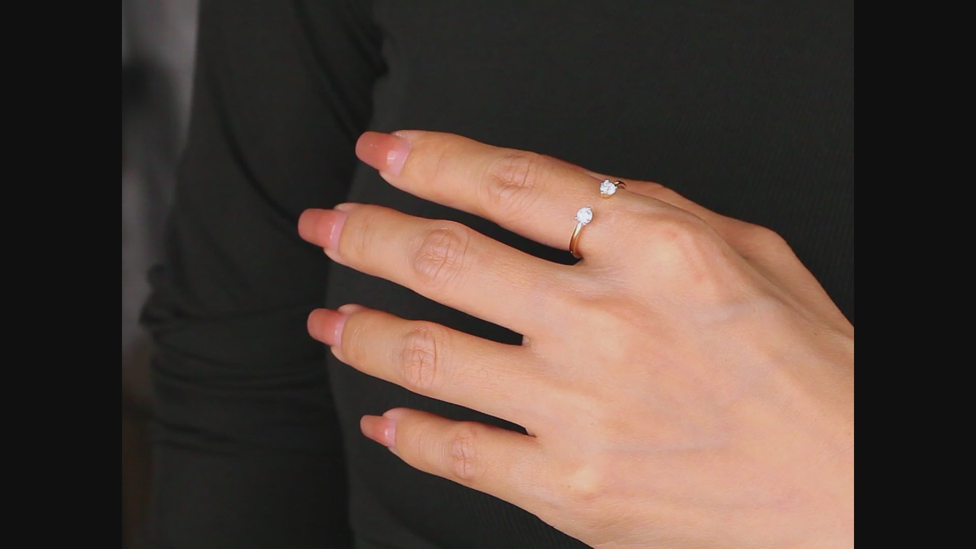 Open Ring-Round Brilliant Cut Diamond|Open Ring-Round Brilliant Cut Lab-grown diamond| KindSpark Jewellery
