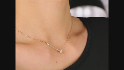   Solitaire Heart Cut Diamond Necklace|  Solitaire Heart Cut Lab-grown diamond Necklace| KindSpark Jewellery| Affordable jewellery for everyday wear

