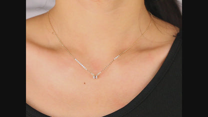   Solitaire Emerald Cut Diamond Necklace|  Solitaire Emerald Cut Lab-grown diamond Necklace| KindSpark Jewellery| Affordable jewellery for everyday wear
