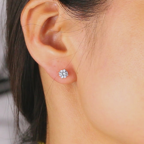   Classic Round Brilliant Diamond Stud Earrings|  Classic Round Brilliant Lab-grown diamond Stud Earrings| KindSpark Jewellery| Affordable jewellery for everyday wear
