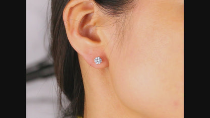   Classic Round Brilliant Diamond Stud Earrings|  Classic Round Brilliant Lab-grown diamond Stud Earrings| KindSpark Jewellery| Affordable jewellery for everyday wear
